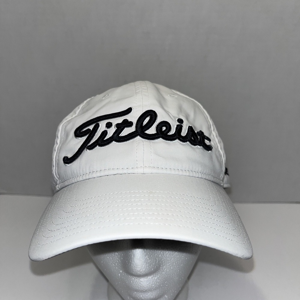 Titleist Pro V1 FJ White Adjustable Hat Baseball Cap Gold Tennis Pickleball